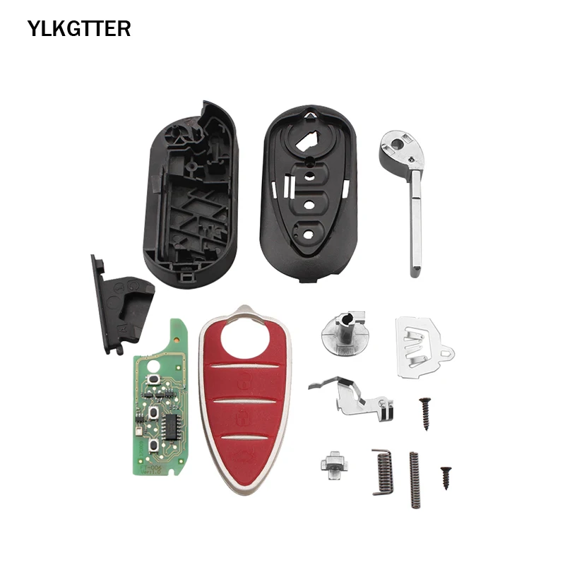 YLKGTTER 3 кнопки дистанционного ключа автомобиля для Alfa Romeo Mito Giuliett 147 156 166 GT ключ с 433/434 МГц транспондер PCF7946 чип
