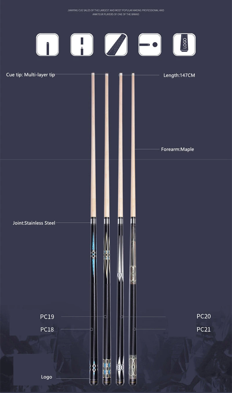 Billig 12,75mm 58 Zoll Billard Ahorn Pool Queue Mit Queue Tipp Für Neun ball Ball Mit 2 Löcher billard Fall Und Zubehör