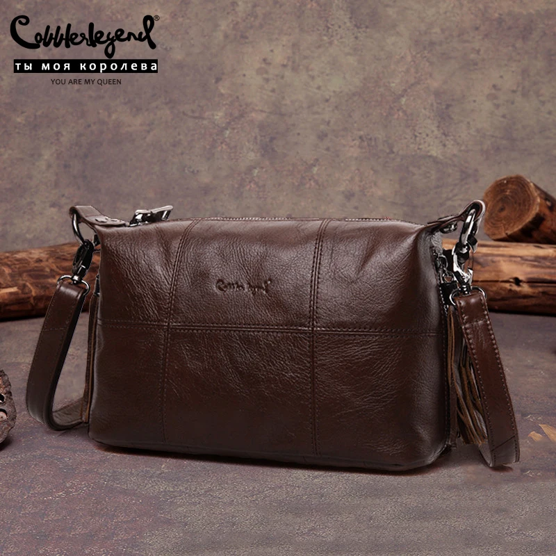 buy Cobbler Legend Hobo Women Bag Female Ladies #039; Genuine Leather Tassel Handbag Shoulder Crossbody Bags Small Tote Bag Purse