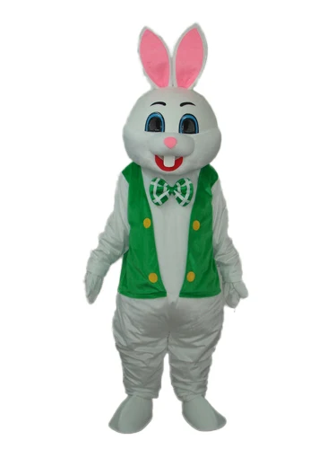 

Hot Sale classic Version Rabbit with Green Vest Mascot Costume Adult Halloween Birthday party cartoon Apparel Cosplay Costumes