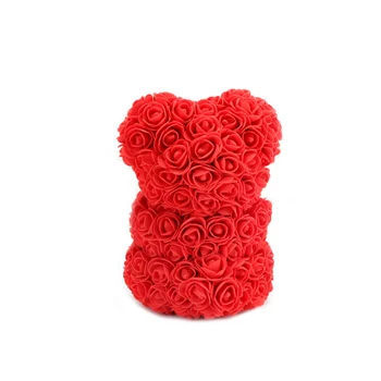

New 23/40cm Artificial Flowers Rose Bear Plastic Foam Rose Flower Teddy Bear Girl Birthday Valentines Gift Women Valentines Gift
