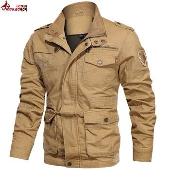 

Casual winter Jacket men Autumn Bomber Jacket Men Windbreaker 100% cotton Men`s army Jackets and Coats Casacos Masculino M~5XL