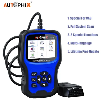 

Autophix 7610 Full System OBD2 Scanner ABS SRS EPB DPF TPMS Oil Reset ODB2 OBDII Code Reader Car Diagnostic Tool Free Update