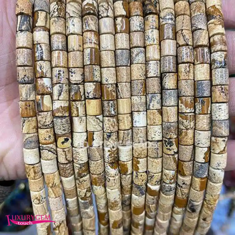 

Natural Multicolor Picture Stone Spacer Loose Beads 6x6mm Smooth Column Shape DIY Jewelry Making 38cm a3762