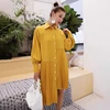 TWOTWINSTYLE-vestido asimétrico de manga larga para mujer, Casual plisado, cuello de solapa, linterna, dobladillo, moda 2022 ► Foto 3/6