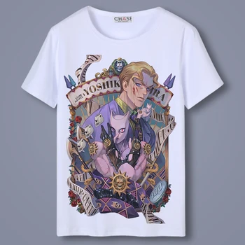 Casual T Shirt Men Anime JoJo's Bizarre Adventure Kujo Jotaro O-Neck Unisex Cosplay T-shirts Short Sleeve Tops Tee Shirts 1