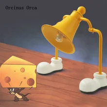 

Cartoon creative yellow bell person desk lamp Boy Girl Bedroom children's room lamp lovely decoration desk lamp