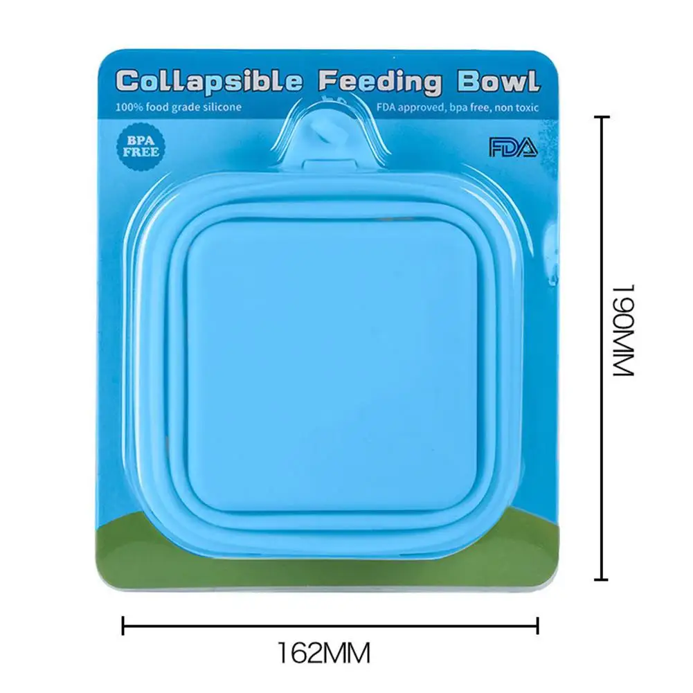 Pet Silicone Folding Rice Bowl Cat And Dog 2 In 1 Double Bowl Easy To Carry Pet Out Accessories Can Be Non-slip Can Be Hung