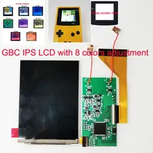 Display de tela cheia gbc ips lcd backlight para gameboy cor tela lcd ajuste do modelo de cor com pré-corte habitação escudo