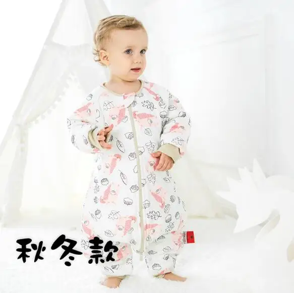 Спальный мешок для новорожденных; хлопковое детское платье; уплотненные пеленальные раздельные комбинезоны; Одежда для младенцев; Хлопок; BMT052 - Цвет: BMT052C-Thick