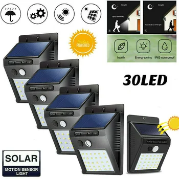 

30 LED Solar Light Road Street Lamp Outdoor PIR Motion Sensor Light Sunlight Garden Security Wall Lamp Rainsafe Waterproof
