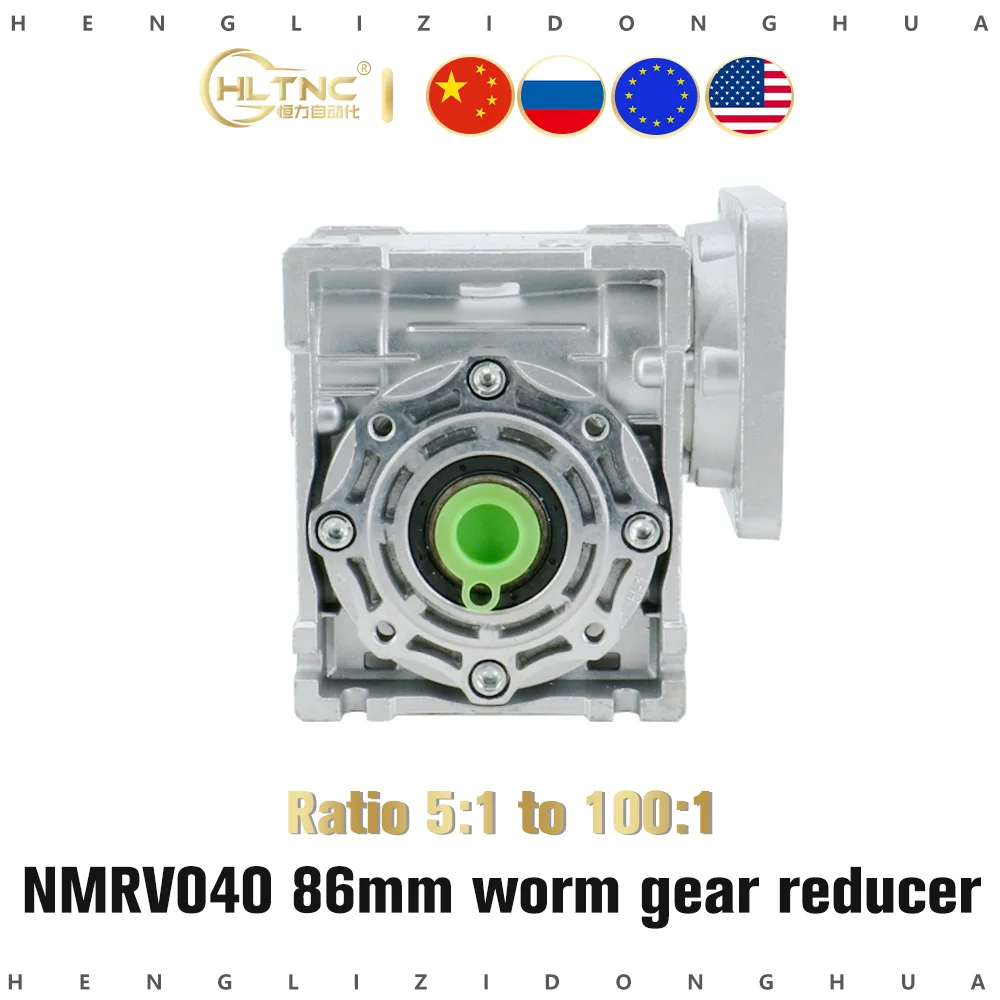 Ochoos New Worm Gearbox Ratio 50:1 NMRV040 Worm Gear Speed Reducer for NEMA24 Stepper Motor Ochoos New Worm Gearbox Ratio 50:1 NMRV040 Worm Gear Speed Reducer for NEMA24 Stepper Motor