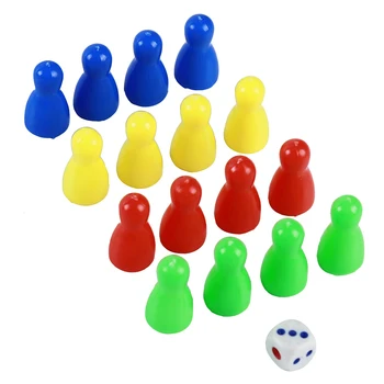 

1Set Plastic Chess Pieces Dice Set Puzzle Educational Toys For Children Colorful Flying Chess Board Games Party Game Accessories
