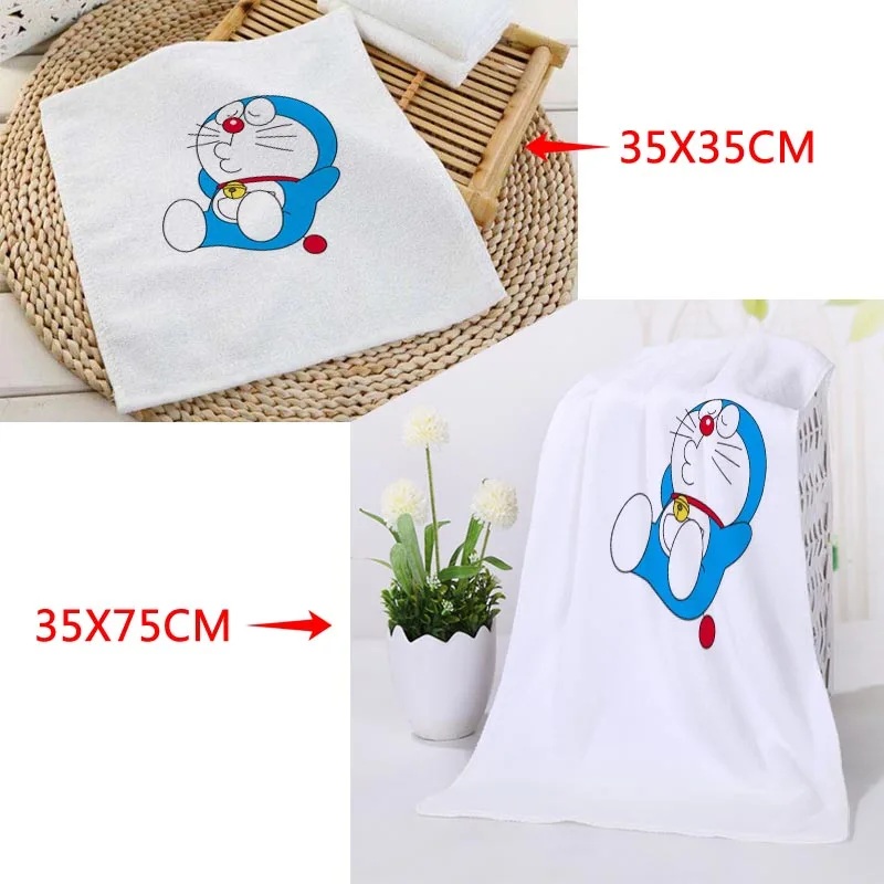 Горячее предложение на заказ Doraemon печать полотенца s квадратные прямоугольные полотенца Размер 35x35 см 35x75 см хлопок полотенце для лица Ткань индивидуальный логотип - Цвет: 2