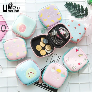 

Cute Headphone Cord Storage Bags Wire Headset Line Organizer Mini Boxes Home Office Purse Table Data Cable Portable Organization