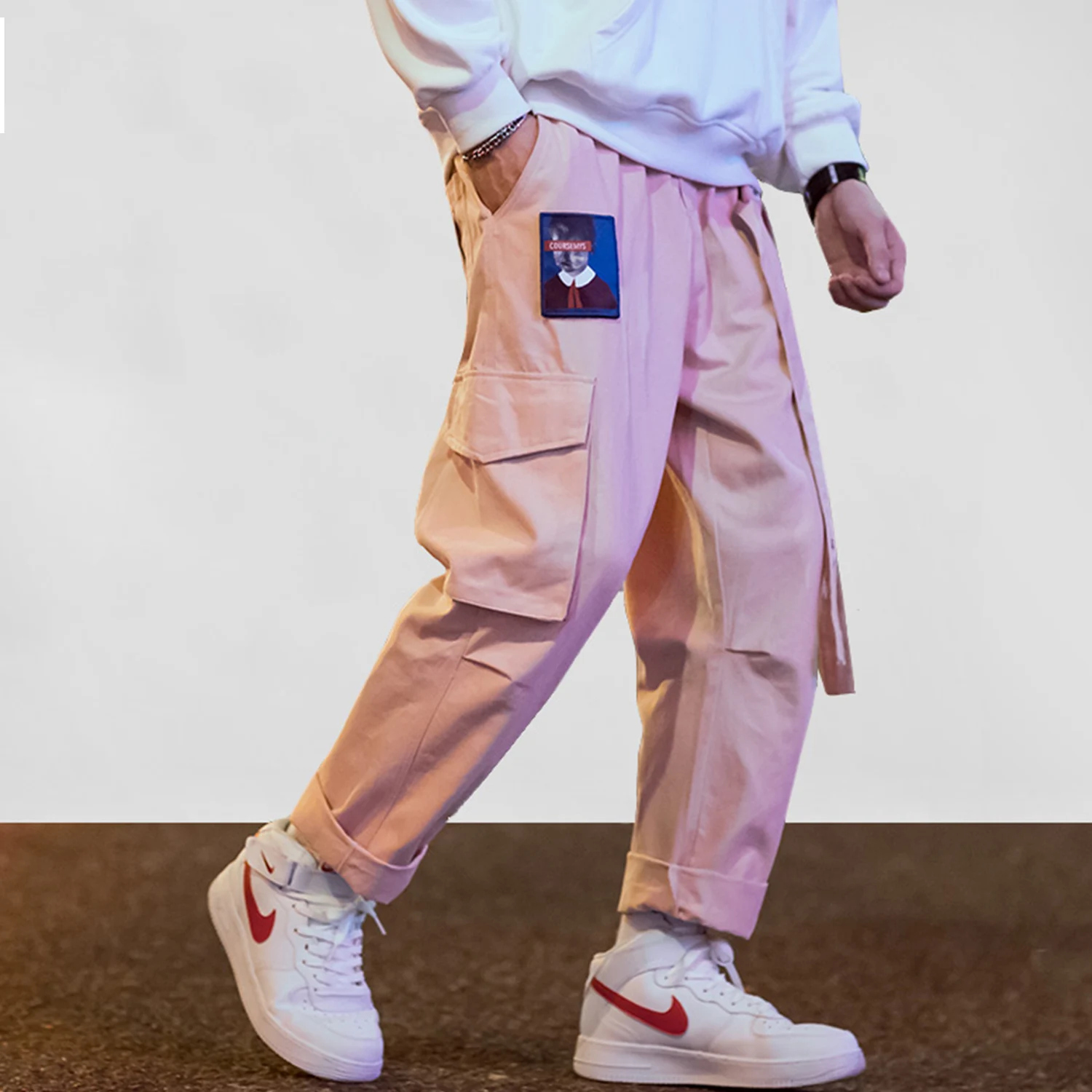 Harem Pants Trousers Embroidery Japanese Joggers Aelfric Eden Streetwear Pink Casual