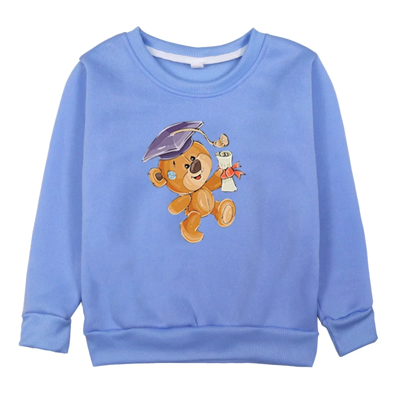 Hoodies 10 Зимняя одежда для маленьких девочек; толстовка с рисунком медведя на день рождения; повседневная детская толстовка для девочек; детский флисовый топ с длинными рукавами; унисекс - Цвет: Hoodies 10