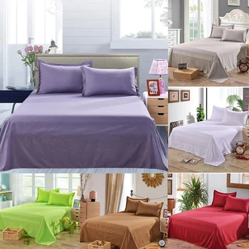 

Household Products Bed Linings Furniture Furniture Bedsheet Washable Bed Sheets Room Room Solid Color Polyester Flat Bedspread