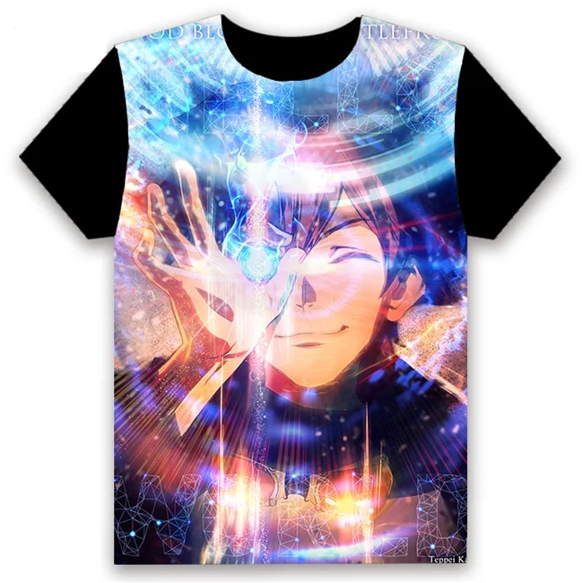 Hot Anime T-shirt:Kekkai Sensen Leonardo Watch Chain Sumeragi Cosplay Short Sleeve Unisex Casual Black Tee Summer Funny Shirt - Цвет: 7