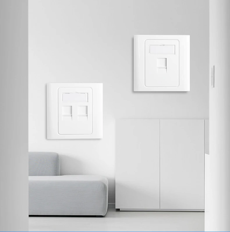 Upgrade Your Connectivity: Dual Port Wall Plate for RJ11, RJ12, RJ45 Keystone Jacks - 86x86mm Description Image.This Product Can Be Found With The Tag Names Computer Cables Connecting, Computer Peripherals, PC Hardware Cables Adapters, Single port