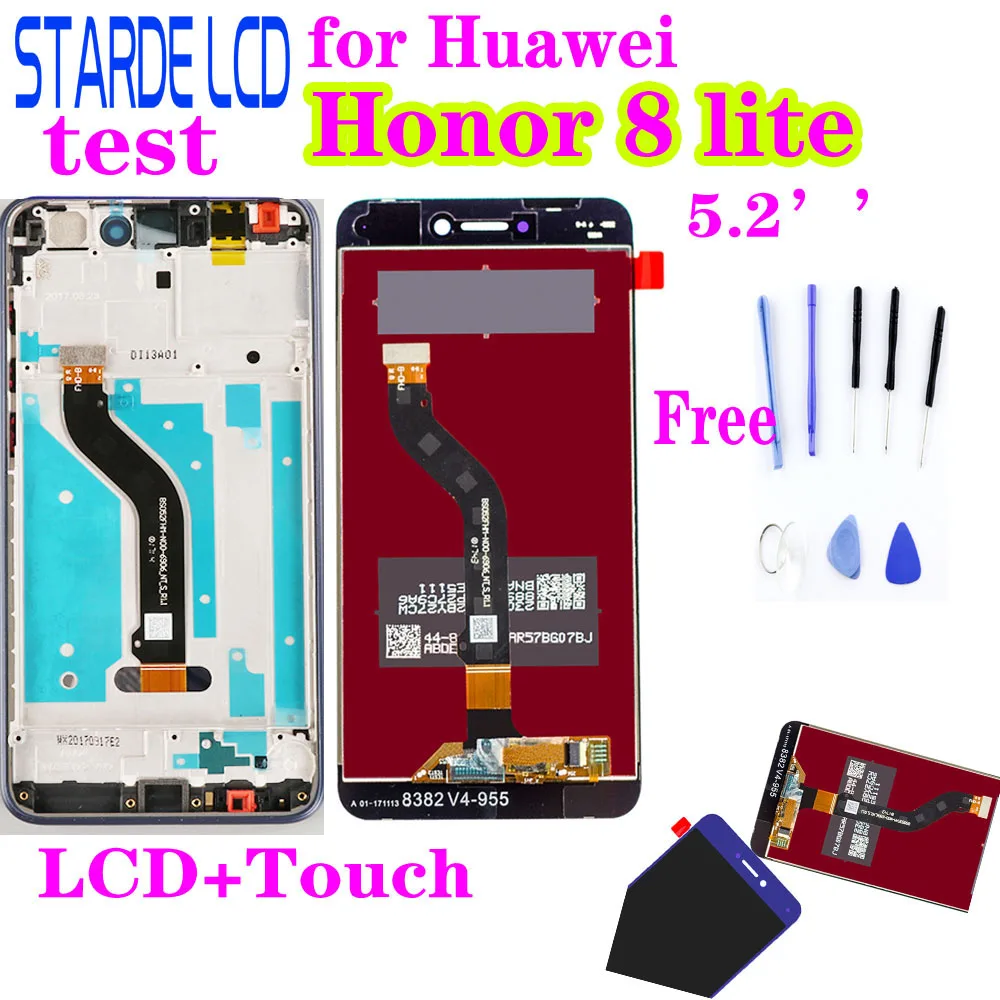 Для Huawei Honor 8 lite ЖК-дисплей PRA-TL10 PRA LX1 LX3 сенсорный экран 5 2 дюймов дигитайзер в сборе