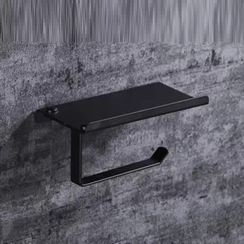 Bathroom Toilet Towel Paper Holder Phone Holder Wall Mount WC Rolhouder Paper With Shelf Towel Rack Tissue Boxes Black paper towel holder towel rack toilet paper holder toilet roll holder paper towel rack tissue holder