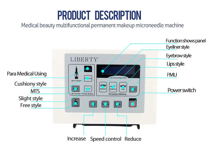 Liberty Dermographe Maquillage цифровая машина для перманентного макияжа с переключателем для ног косметические наборы для татуировки ручка иглы