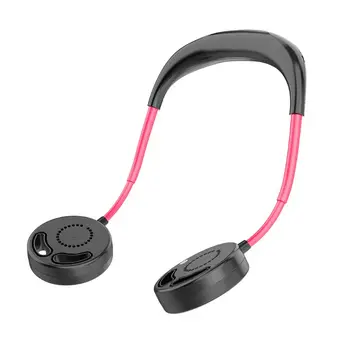 

Hands-free hanging neck USB leafless rechargeable refrigeration telescopic folding dual fan summer portable