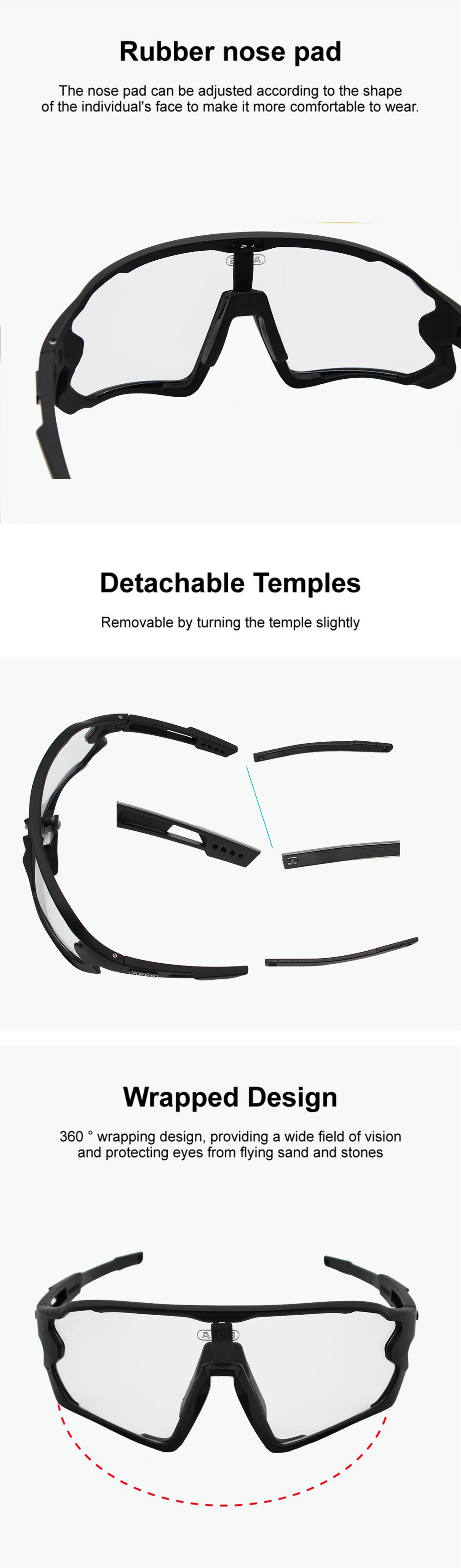 Photochromic Cycling Sunglasses Men&Women Outdoor sport Bicycle Glasses Bike Sunglasses Goggles Eyewear Gafas Ciclismo