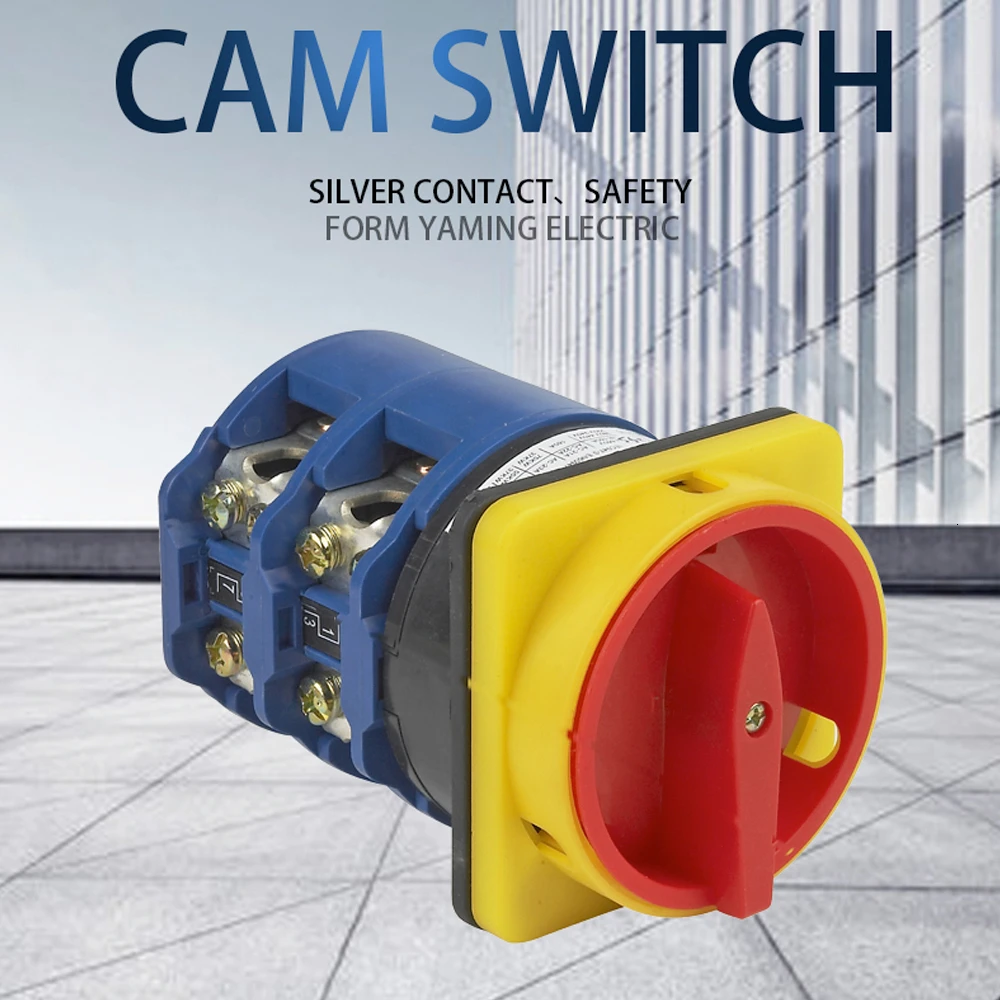 

LW26GS-160/04-2 Cam Switch Padlock Panel Mounting Power DIY Rotary Changeover Interruptor 8 Terminals ON-OFF 2P Silver Contact
