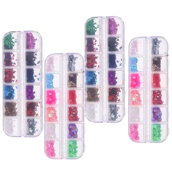 

4 Boxes Stylish Fashion Nail Sequin Eye Makeup Sequins Manicure Sequin Manicure Decal for Girls Women Ladies