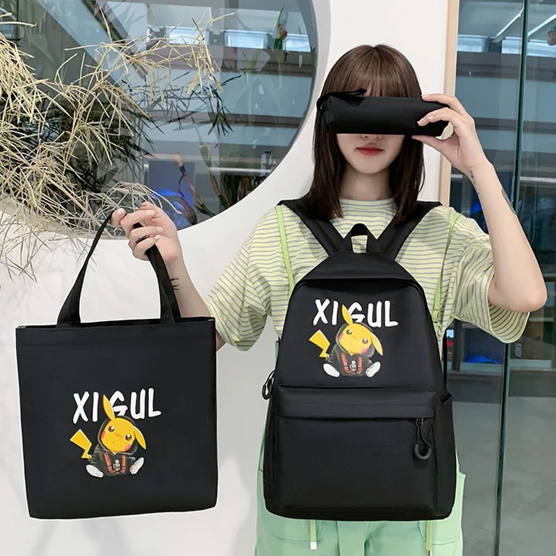 

Cartoon animation kids backpack Three piece suit backpacks Simple Shoulders Bag 3Pcs/set Canvas School Bag For Teenagers