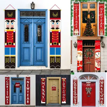 

Christmas decoration couplet Merry Christmas curtain decoration 2020 Christmas decoration door painting