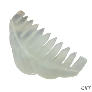 

Natural Jade Stone Gua Sha Massage Comb Head Acpuncture Pressure Therapy Scraper