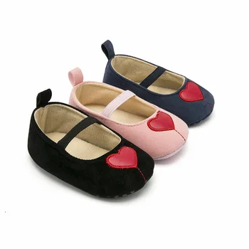 

Baby Shoes Infant Girls Soft Lovely Heart Princess Shoes Crib Infant Baby Sole Anti-slip First Walker