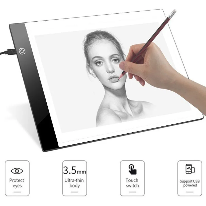 

Huacan A4 A3 A5 Diamond Painting LED Light Tablet Pad Tool Diamond Mosaic Accessories Three Level Dimmable