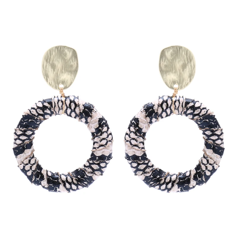 

ELEGANCE11 Trendy Snake Skin Loop Dangle Earrings 2020 Women Costume Earings Clip on Christmas Jewelry Gift for Ladies