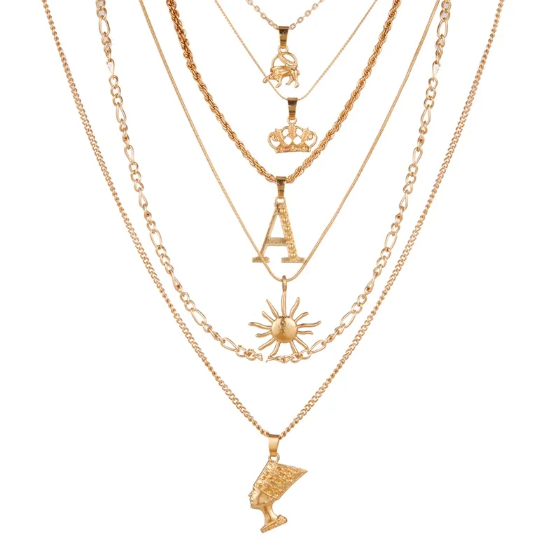 VKME винтажное ожерелье с ключом Бохо многослойное ожерелье с подвеской женское модное этническое ювелирное изделие Новинка - Окраска металла: ZL0000831