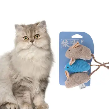 

3Pcs/Set Rat Shape Catnip Toy Pet Cat Kitten Scratching Plush Mouse Playing Toy