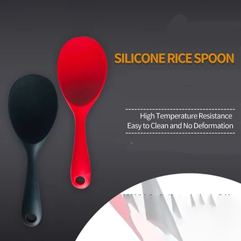 

2020 Hot Style Silicone Rice Spoon Non-stick Pot Spoon Electric Rice Cooker Special Spoon Does Not Hurt The Pot Rice Spoon