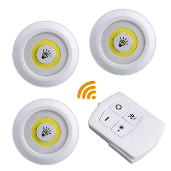 

Dimmable LED Under Cabinet Light with Remote Control Stick-On Touch Tap Lamp for Cupboards Wardrobe Bathroom Closets Night light