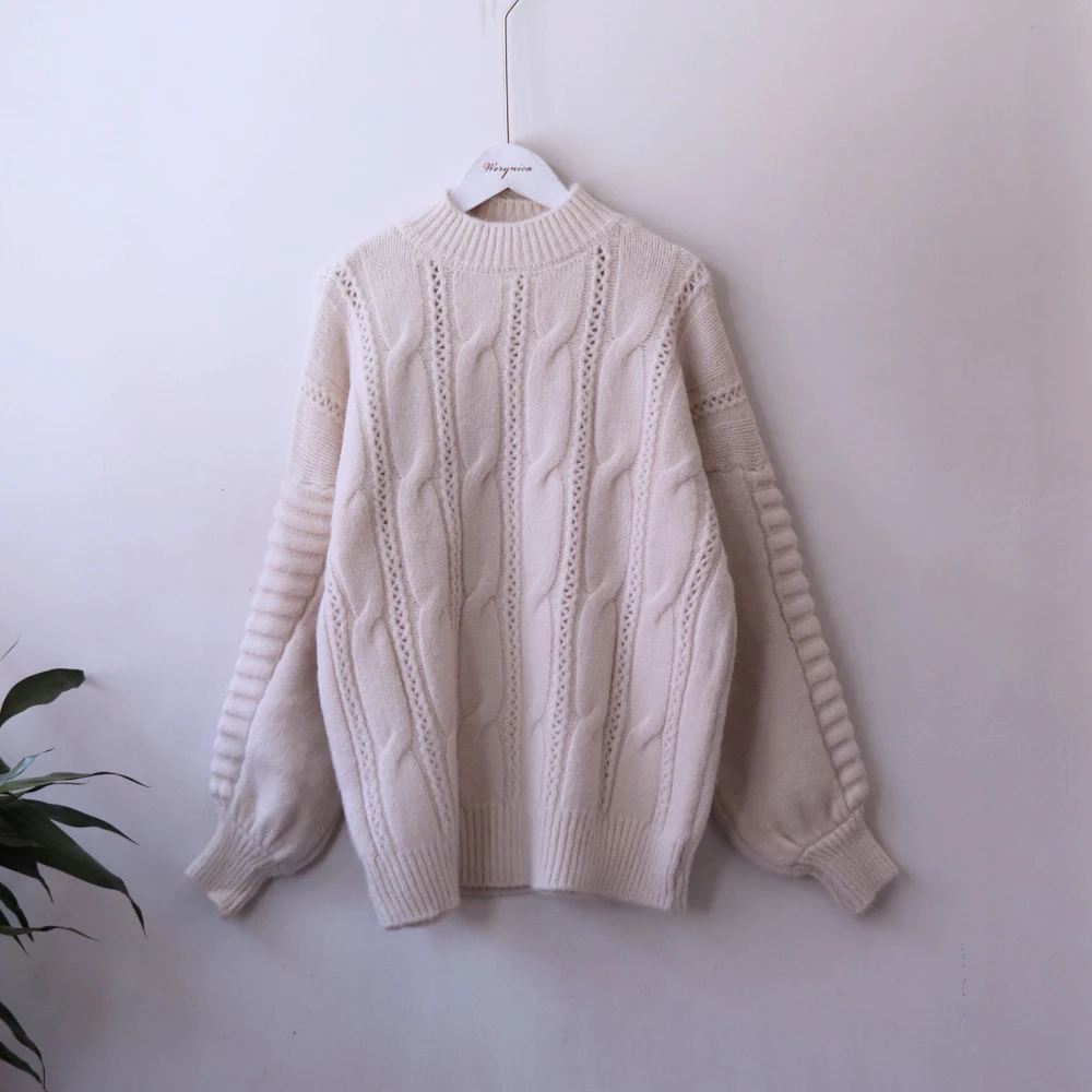 Werynica свитер женский модный вязаный свитер из смеси на основе кашемира высокое качество женские Топы осень зима водолазка пуловеры