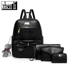 Товаров через границу Летняя женская сумка стиль универсальный модный Повседневный женский рюкзак с бантом комплект