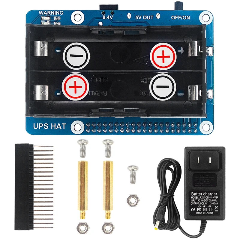 

For Raspberry Pi UPS Power Supply Module GPIO Pin 5V Power Supply Output Hat for Raspberry Pi 4B/3B+/3B No Battery