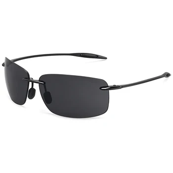 Classic Sports Rectangles Shape Rimless Sunglasses
