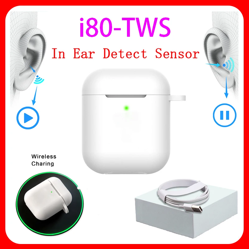 Умный сенсор i80 Tws 1:1 Размер беспроводные Bluetooth наушники 6D Strero Bass PK i60 i5000 i800 i2000 i9000 i10000 i30000 TWS