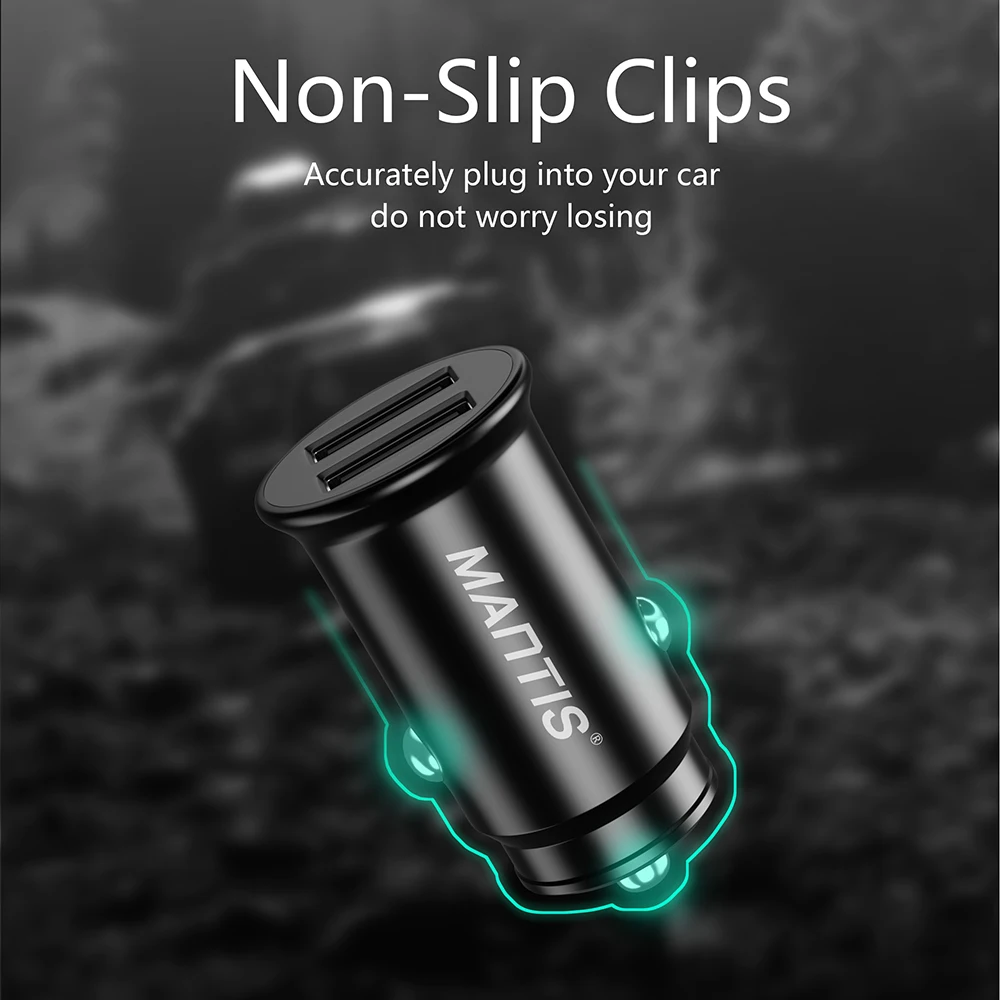 MANTIS 4.8A Мини Автомобильное зарядное устройство Быстрая зарядка двойной USB Автомобильное зарядное устройство для iphone samsung S8 S9 S10 адаптер планшета для мобильного телефона в автомобиле
