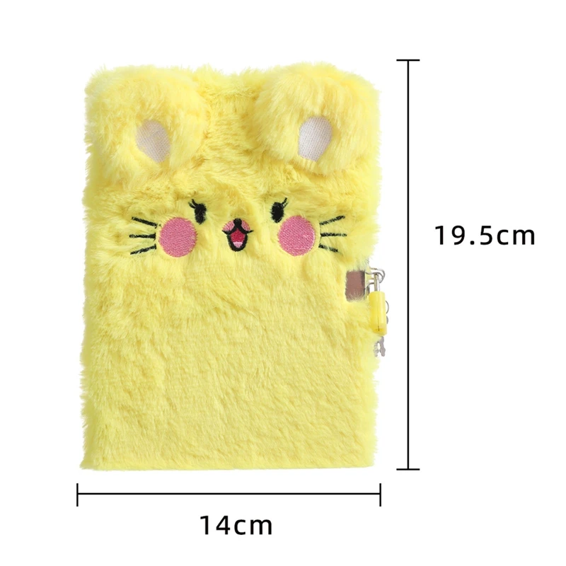Cute Pink Kitten Furry Notebook Kawaii Cartoon Cat Plush Student Notebooks Girls Daily Journal Book Note Pad Stationery Gifts Notebook Aliexpress