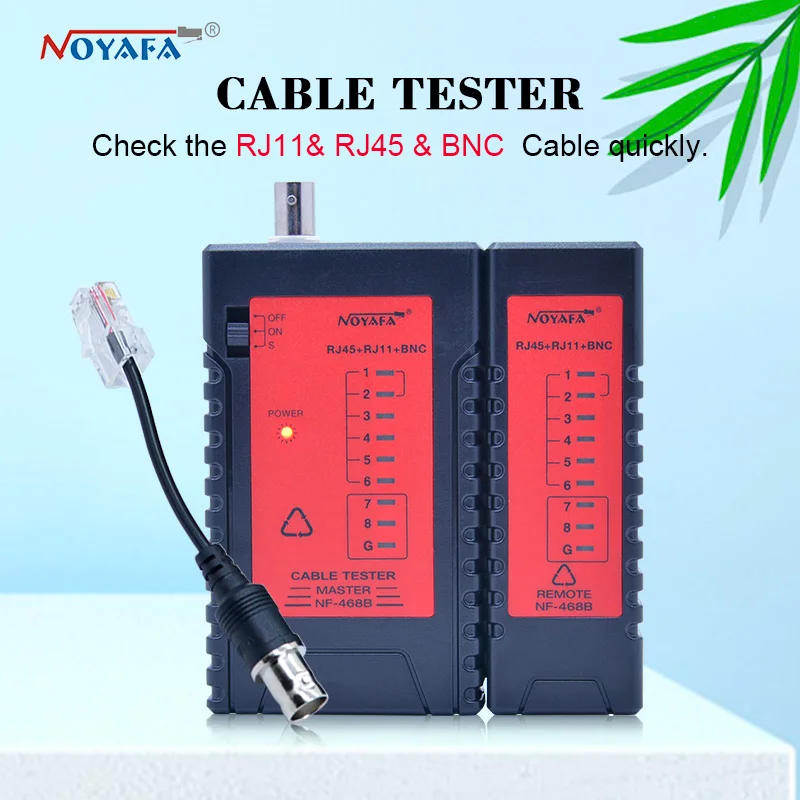 Новый NOYAFA NF 468B высококачественный тестер проводки сети Lan RJ45 RJ11 RJ12 BNC CAT5 кабельный