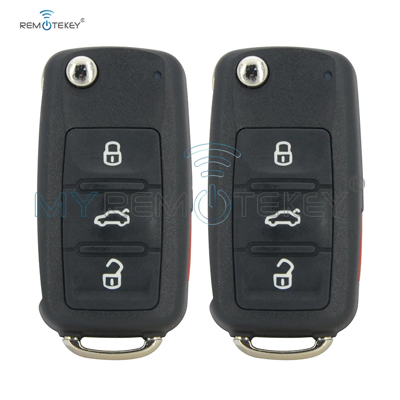Remtekey 2 шт. 4 кнопки 5K0837202AE 315 МГц для VW Bettle CC EOS Golf Jetta Passat Tiguan Touareg 2014 2015 2016 раскладной